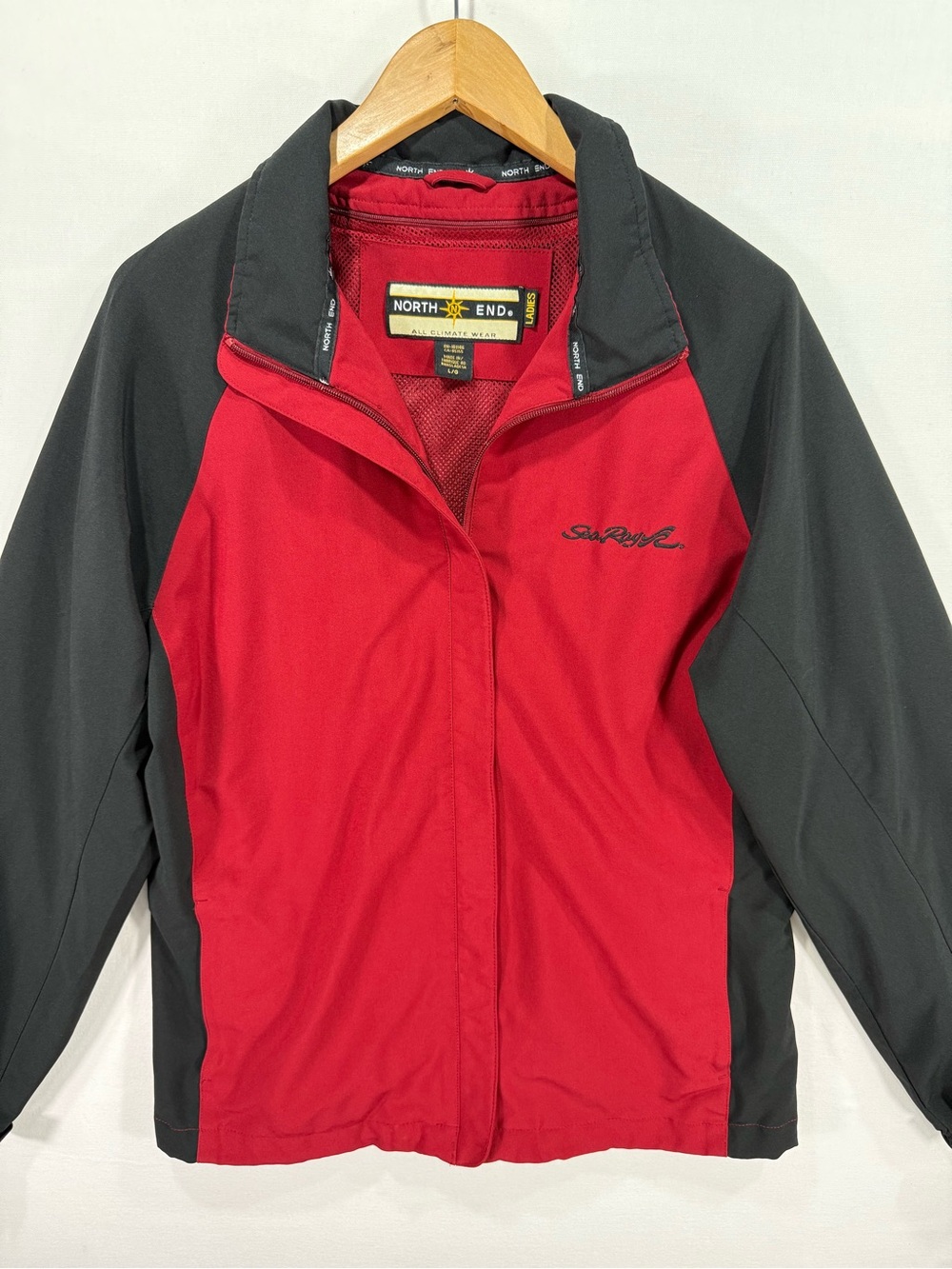 North End Full-Zip Performance Jacket - Red/Black - Size Large (L)